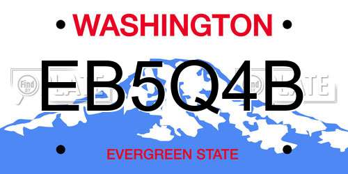 EB5Q4B Washington License Plate
