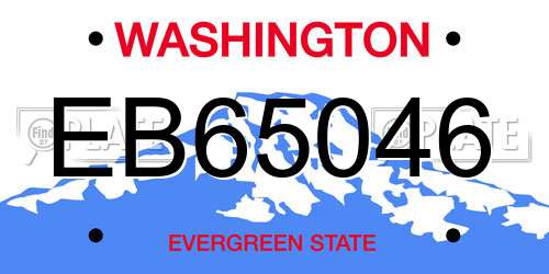 EB65046 Washington License Plate
