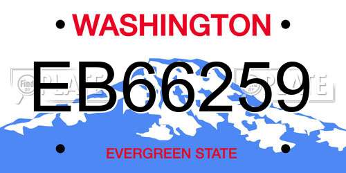 EB66259 Washington License Plate