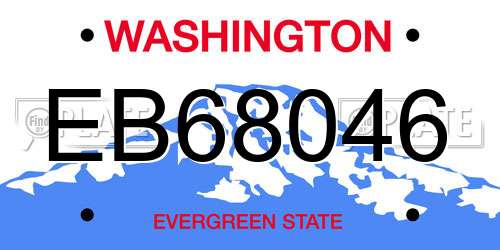 EB68046 Washington License Plate