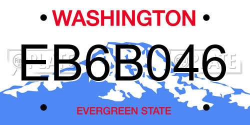 EB6B046 Washington License Plate