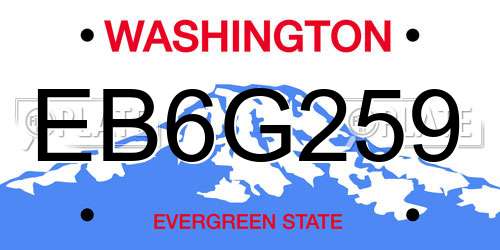 EB6G259 Washington License Plate