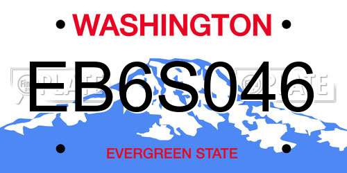 EB6S046 Washington License Plate