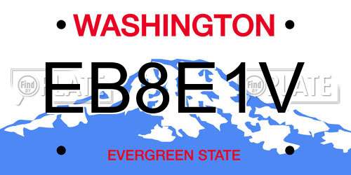 EB8E1V Washington License Plate