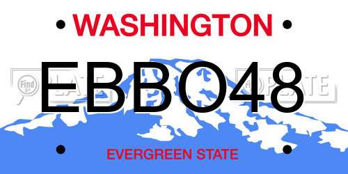 EBBO48 Washington License Plate