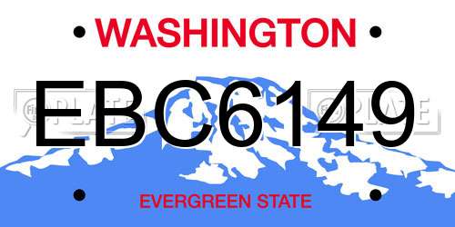 EBC6149 Washington License Plate