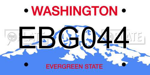 EBG044 Washington License Plate