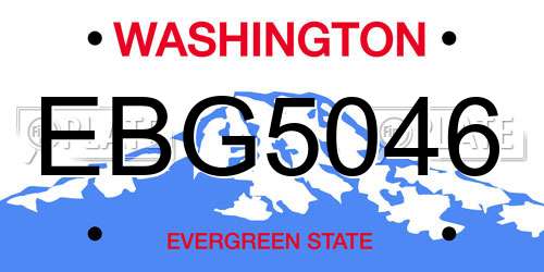 EBG5046 Washington License Plate