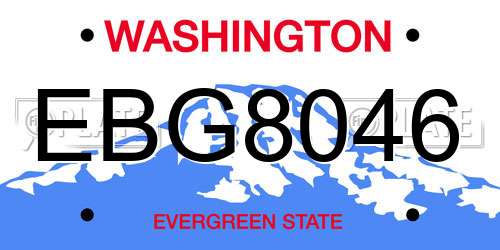 EBG8046 Washington License Plate