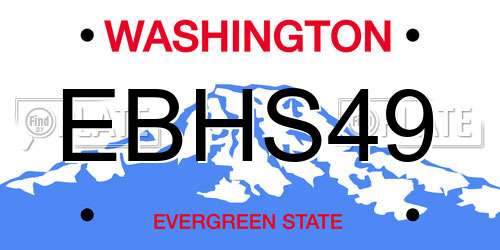 EBHS49 Washington License Plate