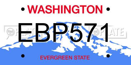 EBP571 Washington License Plate