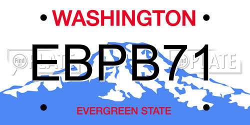 EBPB71 Washington License Plate