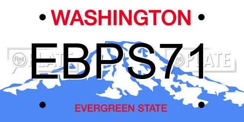 EBPS71 Washington License Plate