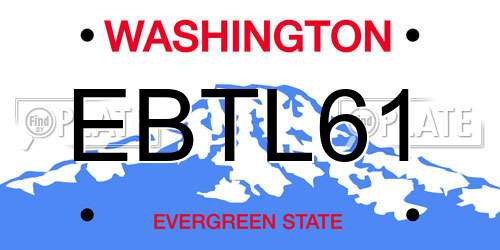 EBTL61 Washington License Plate