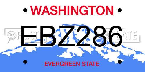 EBZ286 Washington License Plate