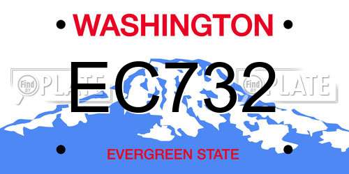 EC732 Washington License Plate