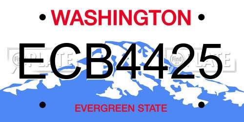 ECB4425 Washington License Plate