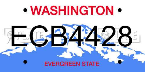 ECB4428 Washington License Plate