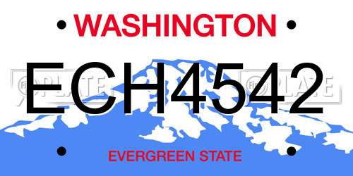 ECH4542 Washington License Plate