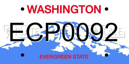 ECP0092 Washington License Plate