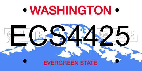 ECS4425 Washington License Plate