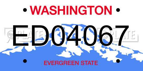 ED04067 Washington License Plate