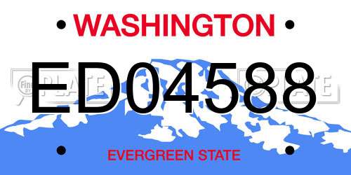 ED04588 Washington License Plate