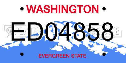 ED04858 Washington License Plate