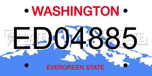 ED04885 Washington License Plate