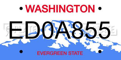 ED0A855 Washington License Plate
