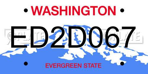 ED2D067 Washington License Plate