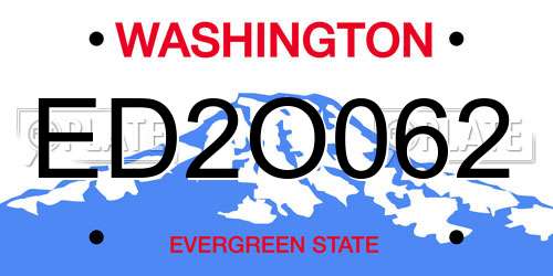 ED2O062 Washington License Plate