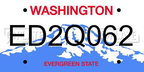 ED2Q062 Washington License Plate