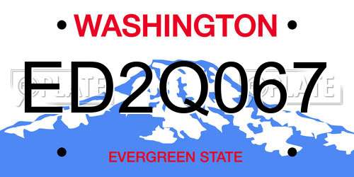 ED2Q067 Washington License Plate