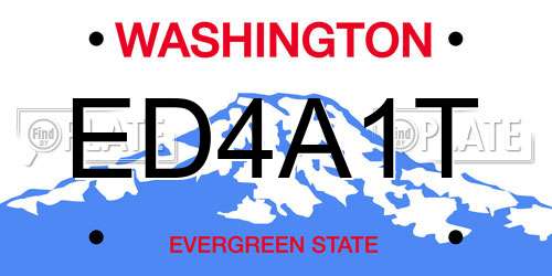 ED4A1T Washington License Plate