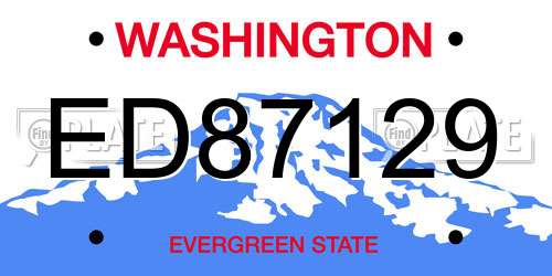 ED87129 Washington License Plate