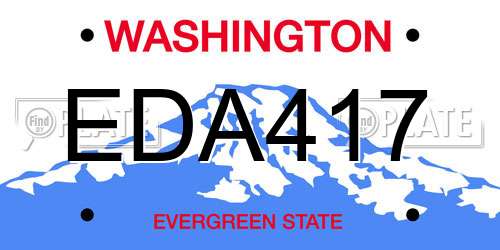 EDA417 Washington License Plate