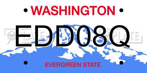 EDD08Q Washington License Plate