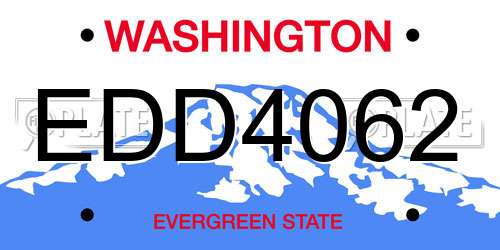 EDD4062 Washington License Plate