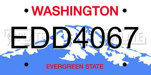 EDD4067 Washington License Plate