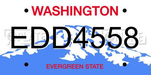 EDD4558 Washington License Plate