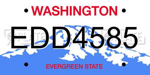 EDD4585 Washington License Plate