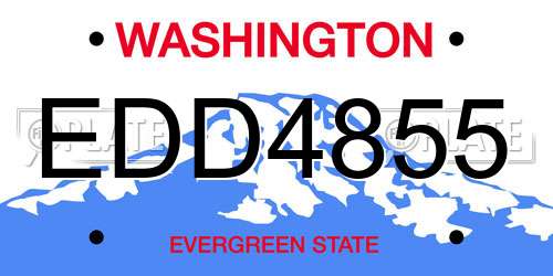 EDD4855 Washington License Plate