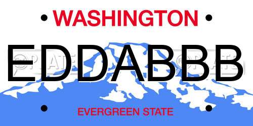 EDDABBB Washington License Plate
