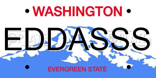 EDDASSS Washington License Plate