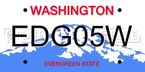 EDG05W Washington License Plate