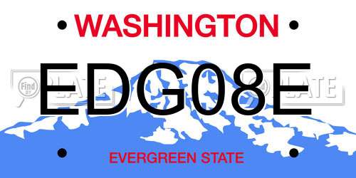 EDG08E Washington License Plate