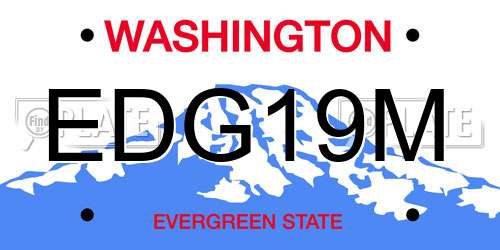 EDG19M Washington License Plate
