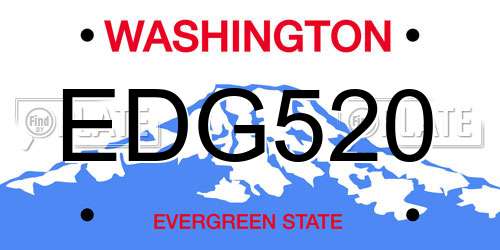 EDG520 Washington License Plate