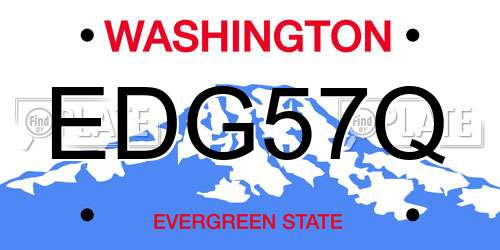 EDG57Q Washington License Plate